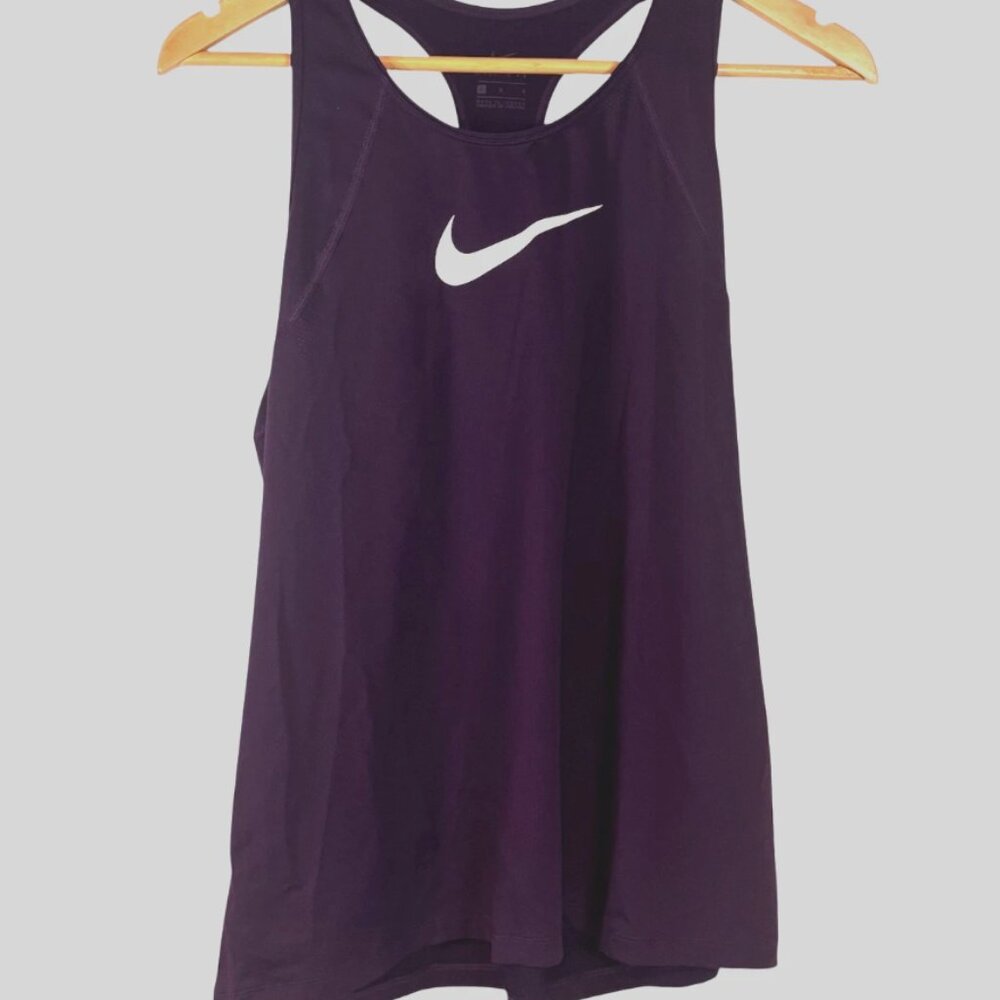 Nike Pro Mesh Women's Size Large Purple Tank Dri-Fit Workout sporty apparel